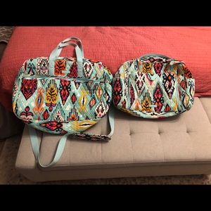 vera bradley diaper bag & over night bag SET of 2